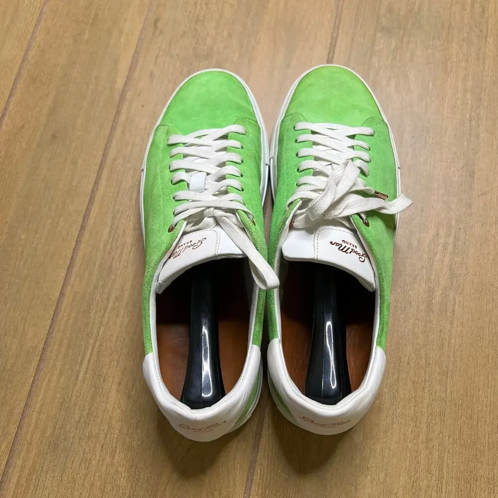 Good Man Brand Green Suede Low Top‎ Sneakers Made In Italy Men’s Size 9 Luxury